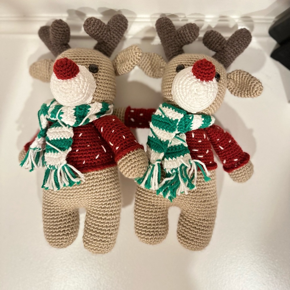 AMIGURUMI Handmade RUDOLPH REINDEER Tan/Brown - Picture 5 of 9